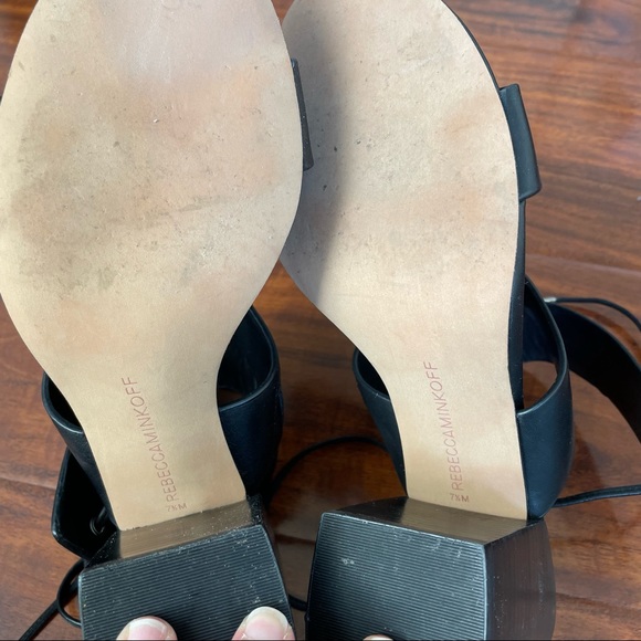 Rebecca Minkoff  leather block heel black sandals - Picture 6 of 6